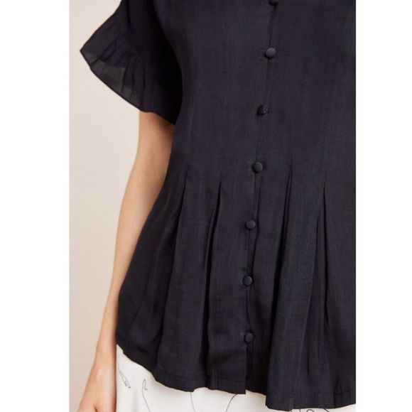 Dolan Pleated Back Buttondown Blouse NWT M - Picture 4 of 8